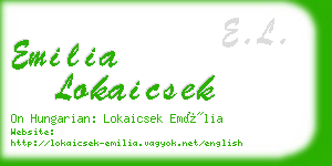 emilia lokaicsek business card